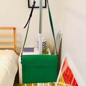 Zara flap crossbody bag in emerald green